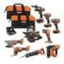 RIDGID 18V Brushless Cordless 9-Tool Combo Kit with (2) 2.0 Ah and (1) 4.0 Ah MAX Output Batteries, Charger, and Tool Bag - Image 1