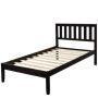 Concise Style Espresso Twin Size Wood Platform Bed with Headboard and Wooden Slat Support (42 in W. x 37 in H.) - Image 1