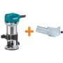 Makita 6.5 Amp 1-1/4 HP Fixed Base Corded Compact Router w/ Dust Extracting Attachment, RT0700C, RT0701C, XTR01 - Image 1