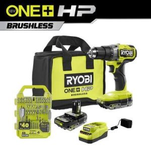 RYOBI-ONE-HP-18V-Brushless-Cordless-1-2-Drill-Driver-Kit-w-2-Batteries-Charger-Bag–Drill-Drive-Kit-40-Piece