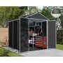 Rubicon 6-ft W x 8-ft D Plastic Garden Storage Shed Dark Grey 45.7 sq. ft. - Image 1