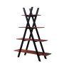 Convenience Concepts 59inch Cherry/Black Wood 4-shelf Ladder Bookcase w/ Open Back - Image 1