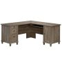 SAUDER 66-in. L-Shaped Emery Oak 3 Drawer Computer Desk with Keyboard Tray - Image 1