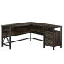 SAUDER - Steel River Carbon Oak L-Shaped Desk - Image 1