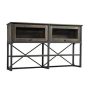 SAUDER Steel River Carbon Oak66.142-in. Desk Hutch with Glass Doors - Image 1