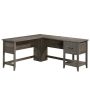 SAUDER Summit Station 58.661-in. L-Shaped Pebble Pine Computer Desk with File Storage - Image 1