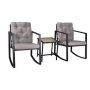 Black Plus Gray 3-Piece Metal Square 19.88 in. Table Height Outdoor Bistro Set - Image 1