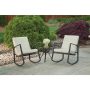 LIBERTY GARDEN Aurora 3 pc Outdoor Rocking Chair Seating Set w/ Neutral Cushions - Image 1