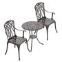 Nuu Garden 3 pc. Cast Aluminum Outdoor Bistro Set Patio Furniture Table Set in Black - Image 1