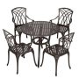 Nuu Garden Antique Bronze 5-pc Cast Aluminum Outdoor Bistro Conversation Set - SCD005-01A - Image 1