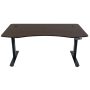 Motion Wise 60 inch Rectangular Walnut/Black Standing Desk w/ Adjustable Height Feature - Image 1