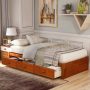 Harper & Bright Designs Oak Twin Size Platform Storage Bed w/ 3 Drawers Storage - Image 1