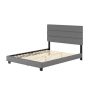 Rest Rite Luna Grey Linen Queen Upholstered Platform Bed Frame with Slat System - Image 1