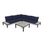 Tortuga Outdoor Lakeview Aluminum Outdoor Sectional Set w/ Navy Cushions - Image 1