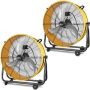 24 in. 3 Speed Yellow High-Velocity Metal Drum Fan Circulation for Industrial Commercial, Residential and Shop (2-Pack) - Image 1