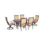 Agio Somerset 7-pc Aluminum Rectangular Outdoor Dining Set with 2 Swivels and Cast-Top Table - Image 1