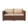 Patiorama 2-Piece Wicker Outdoor Sectional Set with Beige Cushions - Image 1