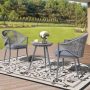 Nuu Garden 3-Piece Aluminum Outdoor Bistro Set Outdoor Furniture with Grey Cushion - Image 1
