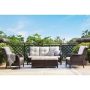 Carolina 5-Piece Brown Wicker Patio Outdoor Conversation Set with Beige Cushion - Image 1
