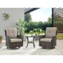 Carolina Brown Wicker Patio Conversation Deep Seating Set with Olefin Gray Cushions - Image 1