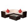 Brown 4-Piece Wicker Outdoor Sectional Set with Beige Cushions ST601A-13 - Image 1