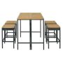 Brown 5-Piece Wicker Outdoor Dining Set - Image 1
