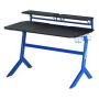 50 in. Blue Ergonomic Computer Gaming Desk Workstation with Display stand and Cup Holder - Image 1