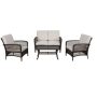 Nuu Garden Rattan 4-Piece Outdoor Wicker Sofa Set Patio Conversation set w/ Beige Cushions - Image 1