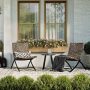 3-Piece Wicker Outdoor Bistro Set Outdoor Porch Bistro Sets Foldable Wicker Lounger Chairs and Table in Tobacco Brown - Image 1