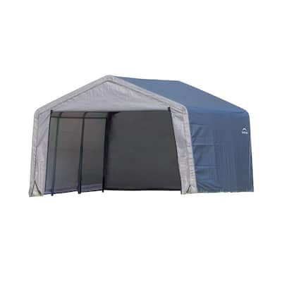 ShelterLogic-12-ft-W-x-12-ft-D-x-8-ft-H-Peak-Style-Steel-Shed-In-A-Box-Storage-Shed-in-Grey-w-Patented-Stabilizers