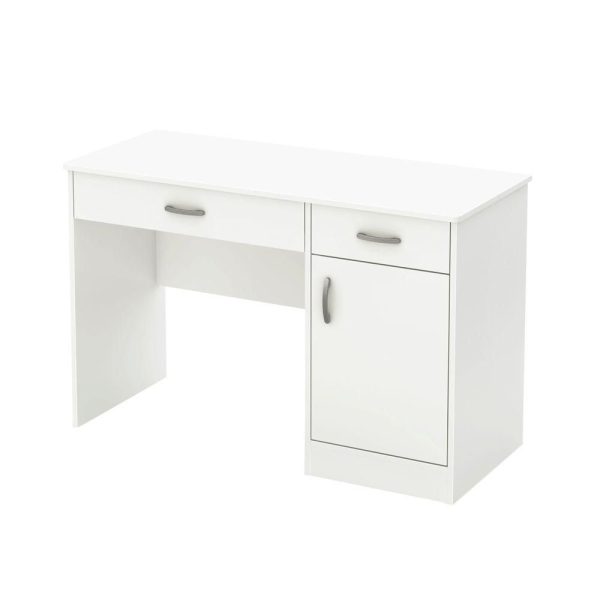 South-Shore-43-75-inch-Pure-White-Rectangular-2-Drawer-Computer-Desk-w-Adjustable-Shelves