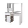 South Shore 48-in. Rectangular Pure White 1 Drawer Computer Desk with Shelves - Image 1
