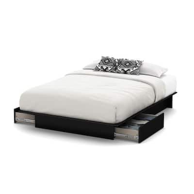 South-Shore-Step-One-Pure-Black-Queen-Platform-Bed-w-Storage