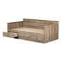 South Shore Tassio Weathered Oak Twin Size DayBed with 3 Drawers - Image 1