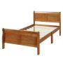 Oak Twin Size Platform Bed Frame, Twin Wood Bed Frame with Headboard and Footboard for Bedroom Kids, Girls, boys - Image 1