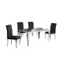 Calista 5-pc Black Rectangular Smoked Glass Dining Set - Image 1