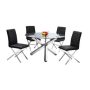 Dree 5-pc Black Round Silver Dining Set - Image 1