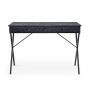 42 in. Rectangle Black MDF 2-Drawer Computer Desk with X-Shape Metal Legs - Image 1