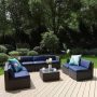 Rattan Outdoor Sectionals Conversation Set Sofas w/ Blue Cushions - THD-GF008-ABC-B - Image 1