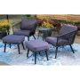 5-Piece Metal Frame Patio Conversation Set w/ Grey Cushions - Image 1