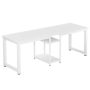 Tribesigns Cassey 78 in. Retangular White Wood and Metal 2-Person Computer Desk with Storage Shelves - Image 1