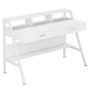 Tribesigns Cassey 47-in. Rectangular White Wood and Metal 2-Drawer Computer Desk with Monitor Stand Riser and Storage Shelves - Image 1