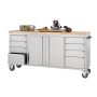 Trinity 6 ft. 8-Drawer Stainless-Steel Corner Rolling Mobile Workbench with Storage - Image 2