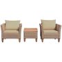 HONEY JOY 3-Piece Wicker Patio Conversation Set Outdoor Rattan Sofa Set with Tan Cushions - Image 1