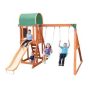 North Star Wooden Swing Set with LED Swings and 6 ft. Slide - Image 1
