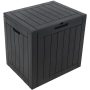 Sunnydaze 32 Gal. Faux Wood Grain Phantom Gray Outdoor Storage Bench - Image 1