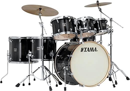 Tama-Superstar-Classic-CL72S-7-piece-Shell-Pack-w-Snare-Drum-Transparent-Black-Burst-Lacquer