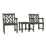 Vifah Renaissance 3-pc Wood Patio Conversation Set - V1843SET2 - Image 1