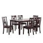 Windon 7-Piece Wood Espresso Top Dining Set - Image 1