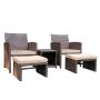 (Brand Rating: 4.6/5) 5-Piece Wicker Outdoor Bistro Set with Beige Cushions - Image 1